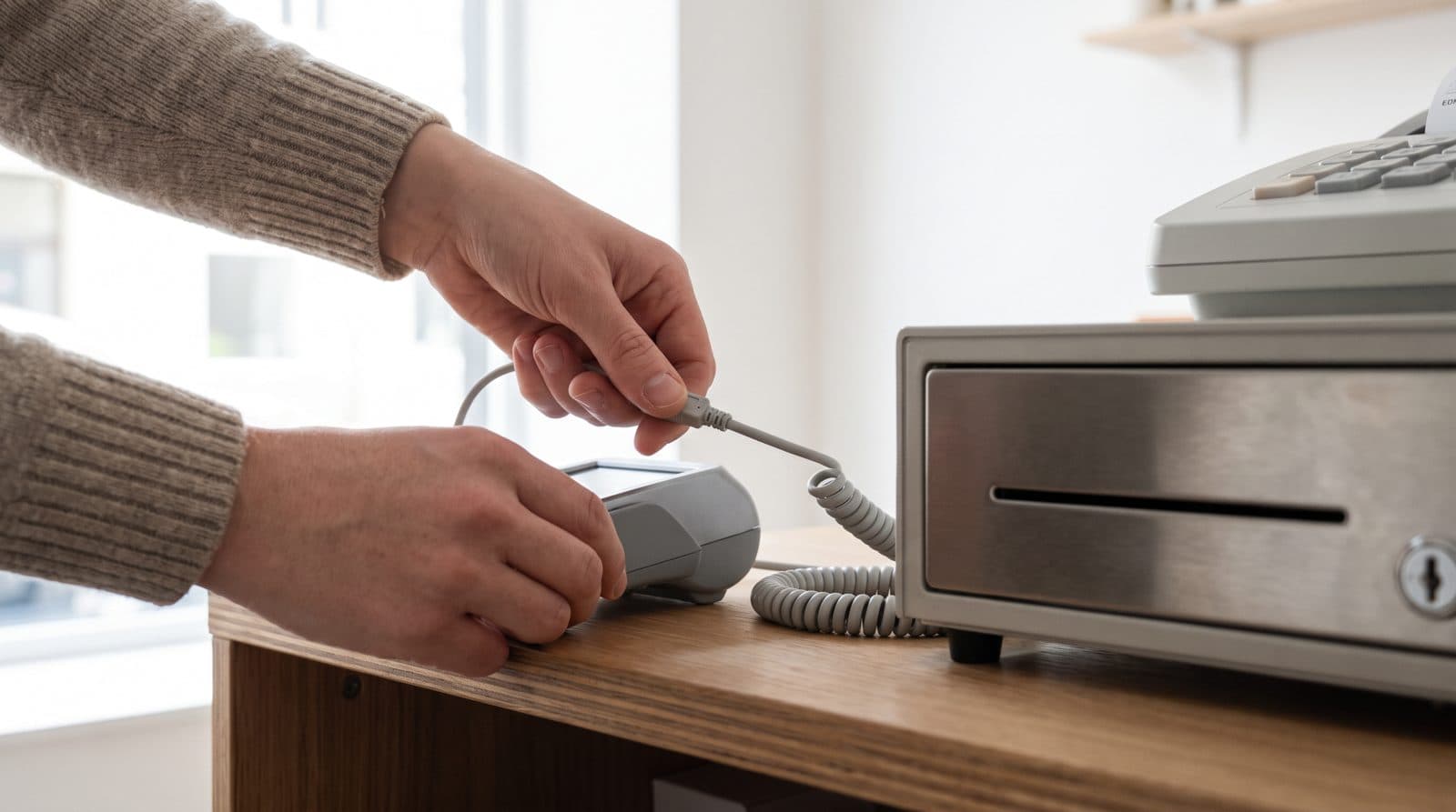 Plugging in a new countertop terminal